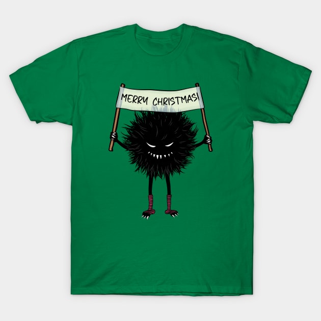 Goth Christmas Evil Character T-Shirt by Boriana Giormova